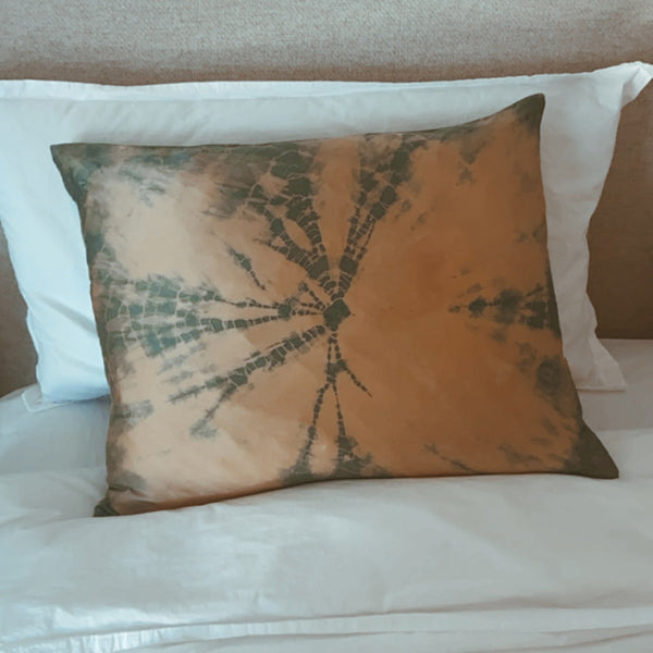 Indigo + Rhubarb Burst Silk Pillowcase