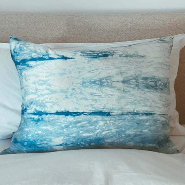 Indigo Ripples Silk Pillowcase